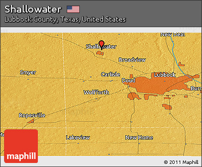 Physical Panoramic Map of Shallowater