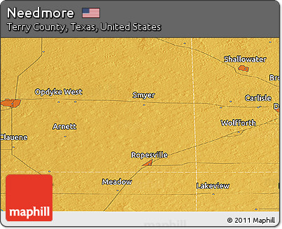 Physical Panoramic Map of Needmore