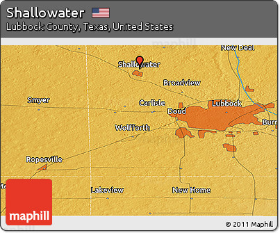 Physical Panoramic Map of Shallowater