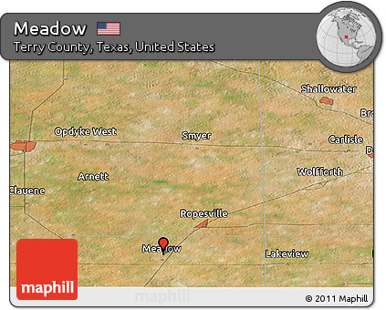 Satellite Panoramic Map of Meadow