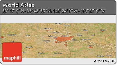 Satellite Panoramic Map of the Area around 33° 32' 52" N, 101° 55' 30" W