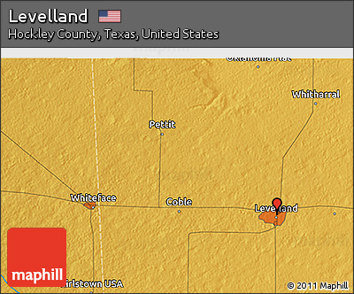 Physical 3D Map of Levelland