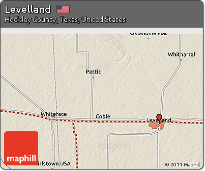 Shaded Relief 3D Map of Levelland