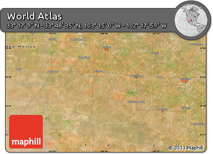 Satellite Map of the Area around 33° 32' 52" N, 102° 46' 30" W