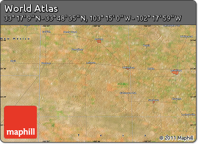 Satellite Map of the Area around 33° 32' 52" N, 102° 46' 30" W