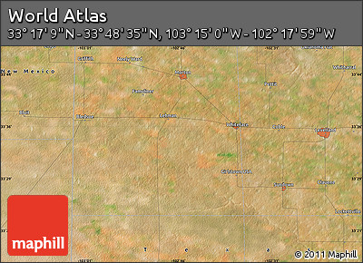 Satellite Map of the Area around 33° 32' 52" N, 102° 46' 30" W