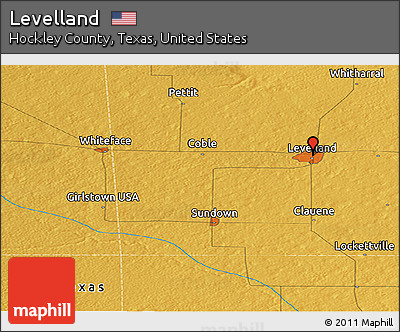 Physical Panoramic Map of Levelland