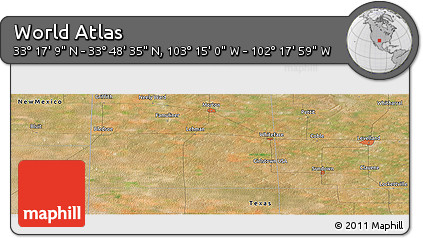 Satellite Panoramic Map of the Area around 33° 32' 52" N, 102° 46' 30" W