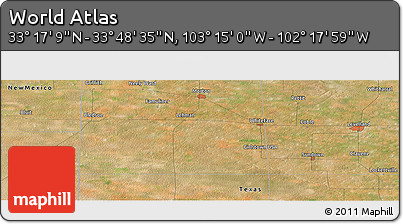 Satellite Panoramic Map of the Area around 33° 32' 52" N, 102° 46' 30" W