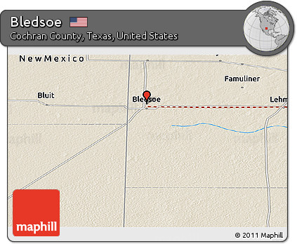 Shaded Relief Panoramic Map of Bledsoe