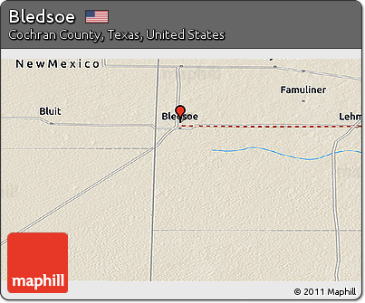 Shaded Relief Panoramic Map of Bledsoe