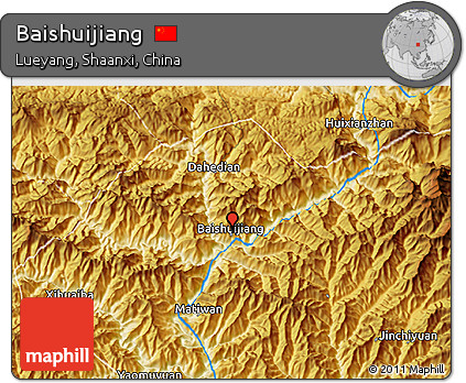 Physical 3D Map of Baishuijiang