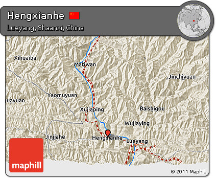 Shaded Relief 3D Map of Hengxianhe