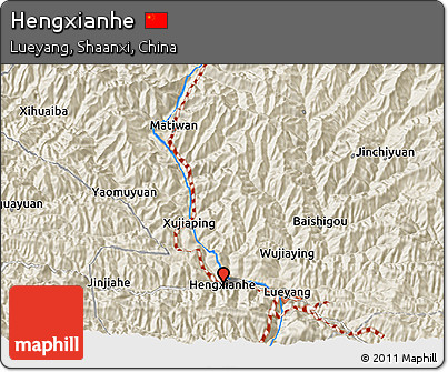 Shaded Relief 3D Map of Hengxianhe