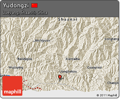 Shaded Relief 3D Map of Yudongzi