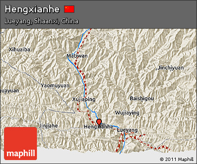 Shaded Relief 3D Map of Hengxianhe