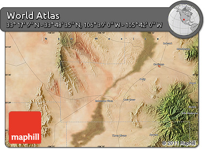Satellite Map of the Area around 33° 32' 52" N, 106° 10' 30" W