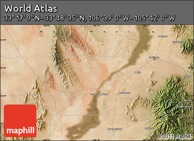 Satellite Map of the Area around 33° 32' 52" N, 106° 10' 30" W