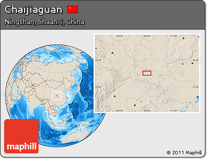 Shaded Relief Location Map of Chaijiaguan