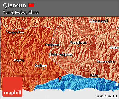 Political 3D Map of Qiancun