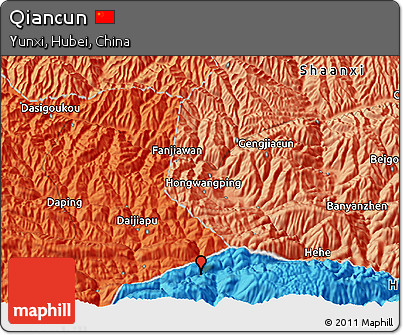 Political 3D Map of Qiancun