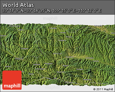 Satellite 3D Map of the Area around 33° 32' 52" N, 109° 43' 29" E