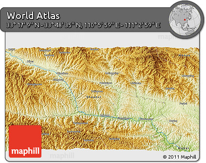 Physical 3D Map of the Area around 33° 32' 52" N, 110° 34' 29" E
