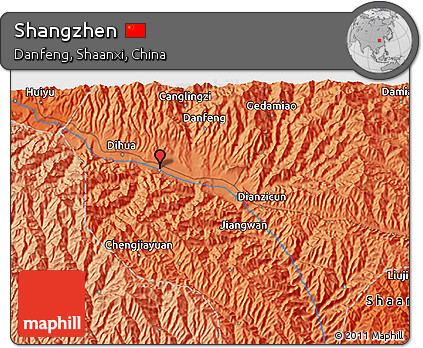 Political 3D Map of Shangzhen