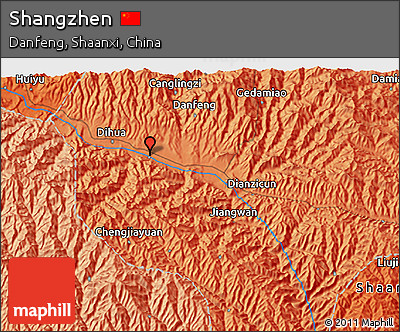 Political 3D Map of Shangzhen