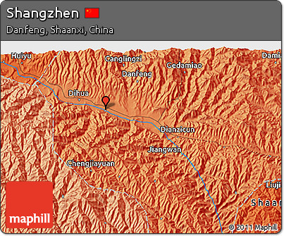 Political 3D Map of Shangzhen