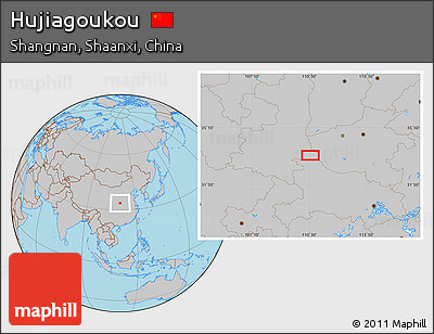 Gray Location Map of Hujiagoukou