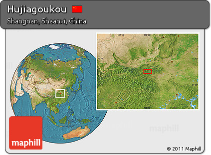 Satellite Location Map of Hujiagoukou