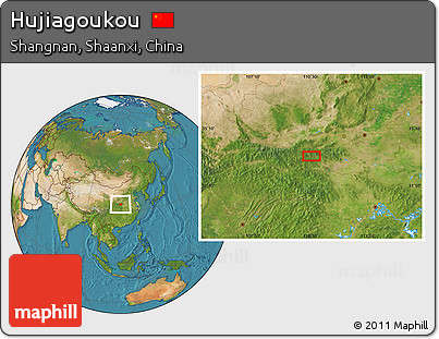Satellite Location Map of Hujiagoukou