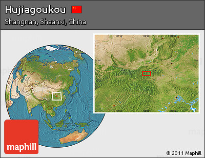 Satellite Location Map of Hujiagoukou