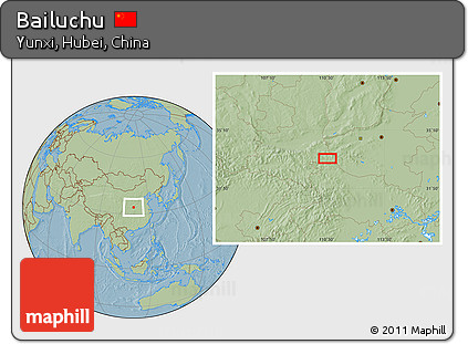 Savanna Style Location Map of Bailuchu, hill shading