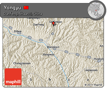 Shaded Relief Map of Yongyu