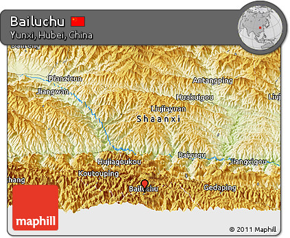 Physical Panoramic Map of Bailuchu