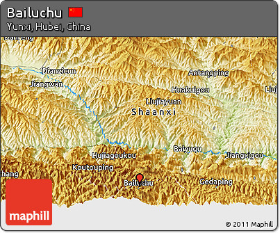 Physical Panoramic Map of Bailuchu