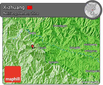 Political 3D Map of Xizhuang