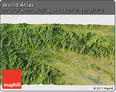 Satellite 3D Map of the Area around 33° 32' 52" N, 112° 16' 30" E