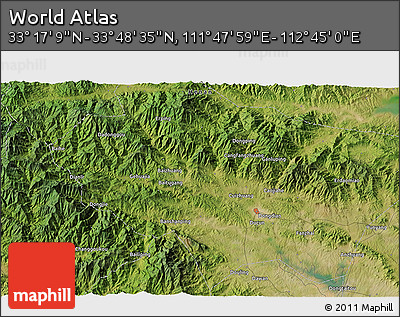 Satellite 3D Map of the Area around 33° 32' 52" N, 112° 16' 30" E