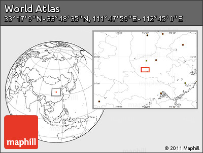 Blank Location Map of the Area around 33° 32' 52" N, 112° 16' 30" E