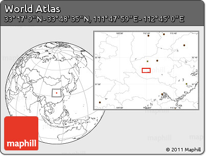 Blank Location Map of the Area around 33° 32' 52" N, 112° 16' 30" E