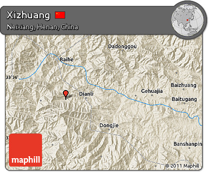 Shaded Relief Map of Xizhuang