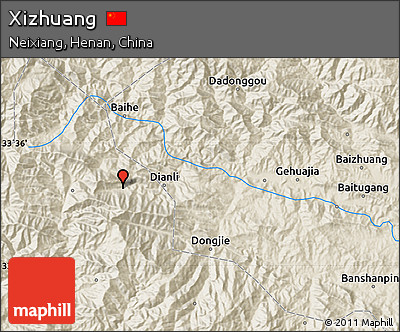 Shaded Relief Map of Xizhuang