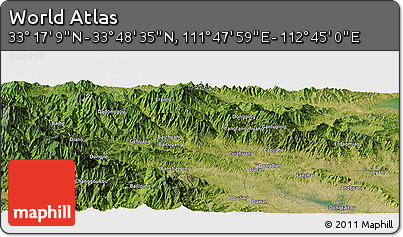Satellite Panoramic Map of the Area around 33° 32' 52" N, 112° 16' 30" E