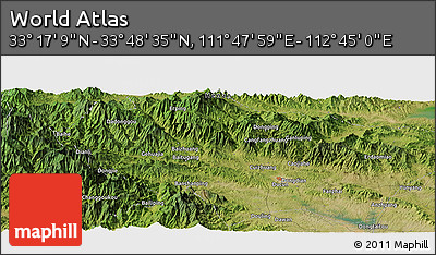 Satellite Panoramic Map of the Area around 33° 32' 52" N, 112° 16' 30" E