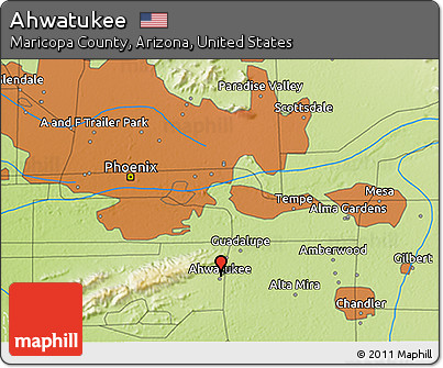 Physical 3D Map of Ahwatukee