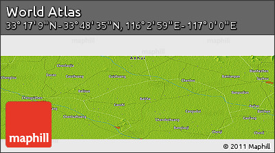 Physical Panoramic Map of the Area around 33° 32' 52" N, 116° 31' 30" E