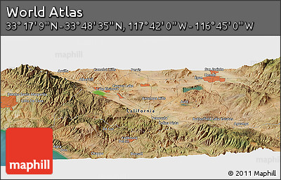 Satellite Panoramic Map of the Area around 33° 32' 52" N, 117° 13' 29" W